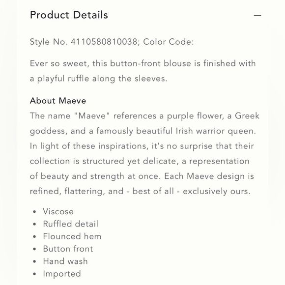 Mauve by Anthropologie Button Up Ruffle Black Floral Collared Top Size Small - Picture 15 of 16